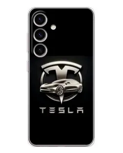 Чохол для Samsung Galaxy M56 з картинкою «Tesla — срібне авто» Чохол для Samsung Galaxy M56 з картинкою «Tesla — срібне авто»
