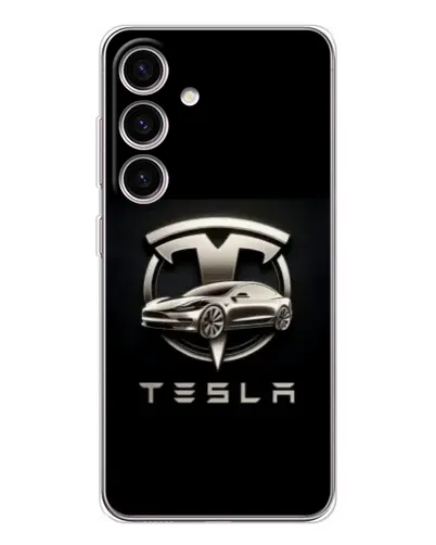 Чехол для Samsung Galaxy M56 с картинкой «Tesla — серебристое авто» Чехол для Samsung Galaxy M56 с картинкой «Tesla — серебристое авто»