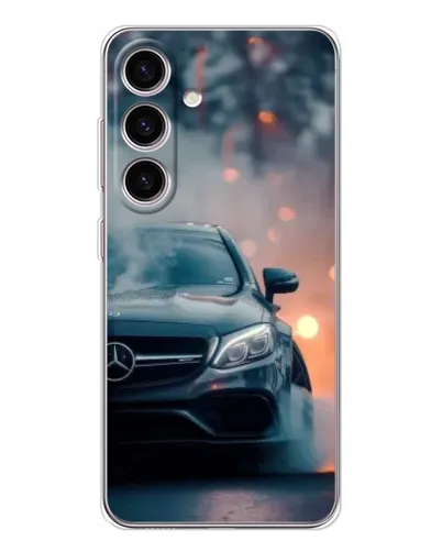 Чехол для Samsung Galaxy M56 с картинкой «Mercedes — ночной город»