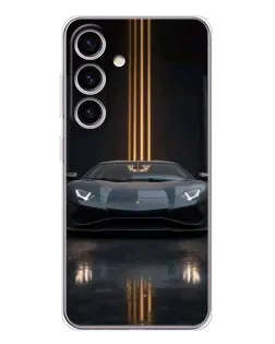 Чехол для Samsung Galaxy M56 с картинкой «Lamborghini золотые линии»