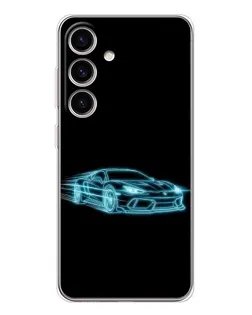 Чехол для Samsung Galaxy M56 с картинкой «Неоновый контур Lamborghini»