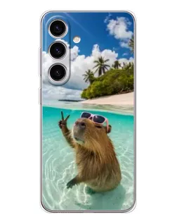 Чехол для Samsung Galaxy M56 с картинкой «Капибара на море»
