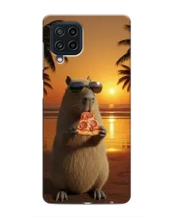 Чехол для Samsung Galaxy M62 с картинкой «Капибара с пиццей»