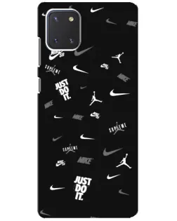 Чехол для Samsung Galaxy Note 10 Lite с картинкой «Nike Black Pattern» Чехол для Samsung Galaxy Note 10 Lite с картинкой «Nike Black Pattern»