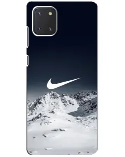 Чехол для Samsung Galaxy Note 10 Lite с картинкой «Nike — зимние горы» Чехол для Samsung Galaxy Note 10 Lite с картинкой «Nike — зимние горы»