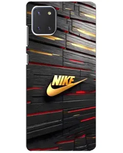 Чехол для Samsung Galaxy Note 10 Lite с картинкой «Золотой Nike на металле» Чехол для Samsung Galaxy Note 10 Lite с картинкой «Золотой Nike на металле»