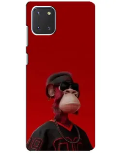 Чехол для Samsung Galaxy Note 10 Lite с картинкой «Bored Ape в красном»