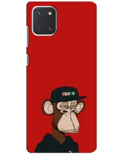 Чехол для Samsung Galaxy Note 10 Lite с картинкой «Bored Ape — красный фон»