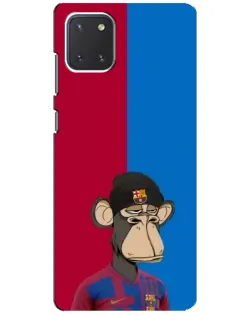 Чехол для Samsung Galaxy Note 10 Lite с картинкой «Bored Ape — фанат Барсы»