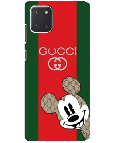 Чехол для Samsung Galaxy Note 10 Lite с картинкой «Gucci — полосы и Микки» Чехол для Samsung Galaxy Note 10 Lite с картинкой «Gucci — полосы и Микки»