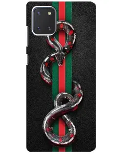 Чехол для Samsung Galaxy Note 10 Lite с картинкой «Gucci — змея на полосе» Чехол для Samsung Galaxy Note 10 Lite с картинкой «Gucci — змея на полосе»