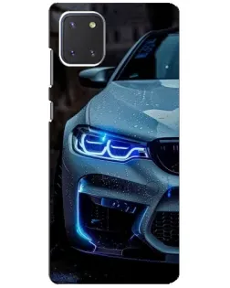 Чохол для Samsung Galaxy Note 10 Lite з картинкою «Погляд BMW з синіми фарами»