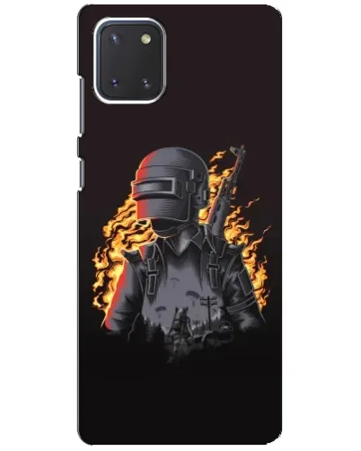Чохол для Samsung Galaxy Note 10 Lite з картинкою «PUBG — вогняний силует»