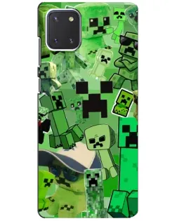 Чехол для Samsung Galaxy Note 10 Lite с картинкой «Криперы Minecraft»