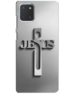 Чехол для Samsung Galaxy Note 10 Lite с картинкой «Металлический крест Jesus» Чехол для Samsung Galaxy Note 10 Lite с картинкой «Металлический крест Jesus»
