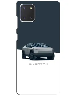 Чохол для Samsung Galaxy Note 10 Lite з картинкою «Сріблястий Cybertruck Tesla»