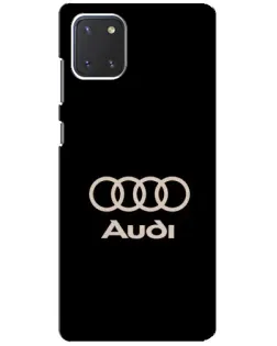 Чехол для Samsung Galaxy Note 10 Lite с картинкой «Audi — золотой логотип»