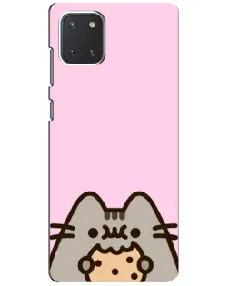 Чехол для Samsung Galaxy Note 10 Lite с картинкой «Pusheen и печенье»