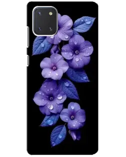 Чехол для Samsung Galaxy Note 10 Lite с картинкой «Фиолетовые цветы с росою»