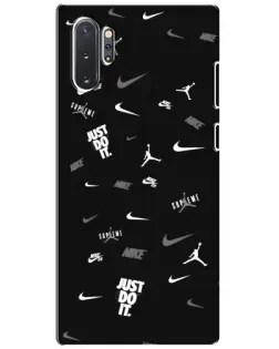 Чехол для Samsung Galaxy Note 10 Plus с картинкой «Nike Black Pattern» Чехол для Samsung Galaxy Note 10 Plus с картинкой «Nike Black Pattern»
