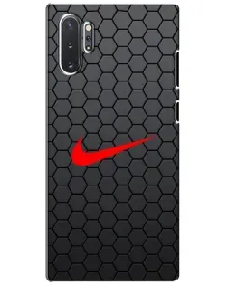 Чехол для Samsung Galaxy Note 10 Plus с картинкой «Nike — карбоновая сетка»