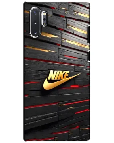 Чехол для Samsung Galaxy Note 10 Plus с картинкой «Золотой Nike на металле»