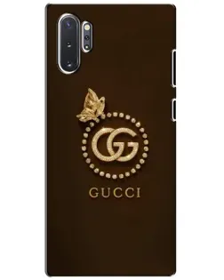 Чехол для Samsung Galaxy Note 10 Plus с картинкой «Gucci — золотая бабочка» Чехол для Samsung Galaxy Note 10 Plus с картинкой «Gucci — золотая бабочка»