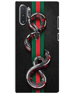 Чехол для Samsung Galaxy Note 10 Plus с картинкой «Gucci — змея на полосе» Чехол для Samsung Galaxy Note 10 Plus с картинкой «Gucci — змея на полосе»