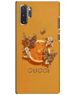 Чехол для Samsung Galaxy Note 10 Plus с картинкой «Gucci — золотые бабочки» Чехол для Samsung Galaxy Note 10 Plus с картинкой «Gucci — золотые бабочки»