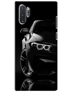Чехол для Samsung Galaxy Note 10 Plus с картинкой «Черная BMW — профиль»