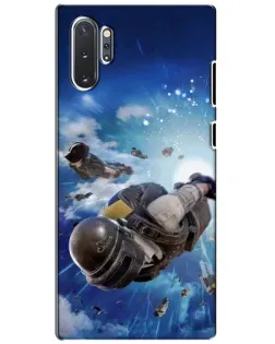 Чохол для Samsung Galaxy Note 10 Plus з картинкою «Десант PUBG — стрибок»