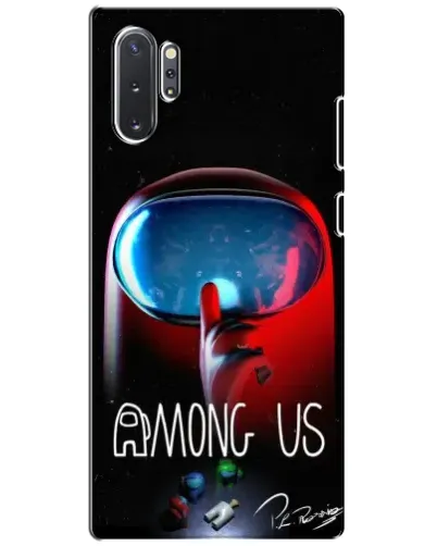 Чехол для Samsung Galaxy Note 10 Plus с картинкой «Красный импостер — макро»