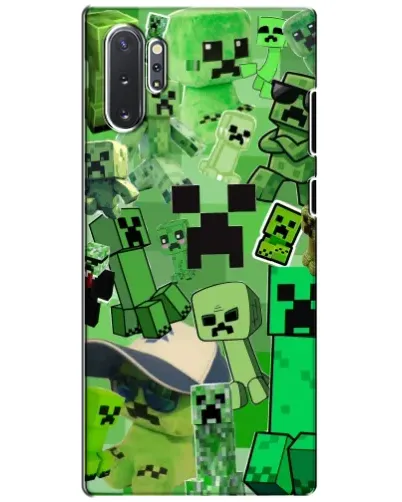 Чехол для Samsung Galaxy Note 10 Plus с картинкой «Криперы Minecraft»