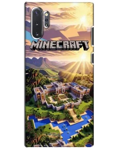 Чехол для Samsung Galaxy Note 10 Plus с картинкой «Minecraft панорама»