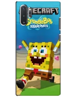 Чехол для Samsung Galaxy Note 10 Plus с картинкой «Губка Боб Minecraft»