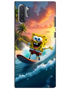 Чехол для Samsung Galaxy Note 10 Plus с картинкой «Губка Боб серфингист»