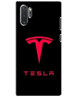 Чехол для Samsung Galaxy Note 10 Plus с картинкой «Tesla Red Logo» Чехол для Samsung Galaxy Note 10 Plus с картинкой «Tesla Red Logo»