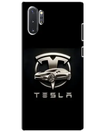Чехол для Samsung Galaxy Note 10 Plus с картинкой «Tesla — серебристое авто» Чехол для Samsung Galaxy Note 10 Plus с картинкой «Tesla — серебристое авто»