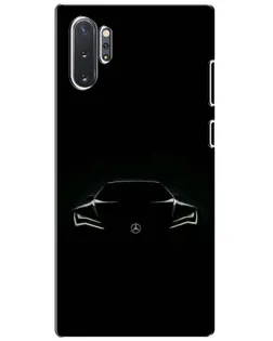 Чехол для Samsung Galaxy Note 10 Plus с картинкой «Mercedes — силуэт авто» Чехол для Samsung Galaxy Note 10 Plus с картинкой «Mercedes — силуэт авто»