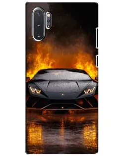 Чохол для Samsung Galaxy Note 10 Plus з картинкою «Lamborghini у вогні»