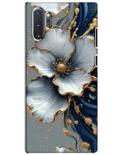 Чехол для Samsung Galaxy Note 10 Plus с картинкой «Белый цветок и золотой флюид» Чехол для Samsung Galaxy Note 10 Plus с картинкой «Белый цветок и золотой флюид»