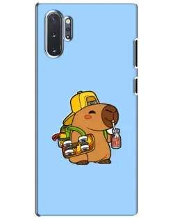 Чехол для Samsung Galaxy Note 10 Plus с картинкой «Капибара на скейте»