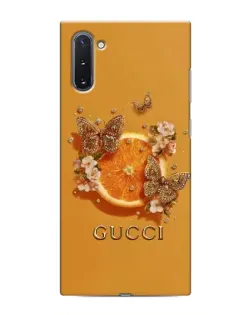 Чехол для Samsung Galaxy Note 10 с картинкой «Gucci — золотые бабочки»