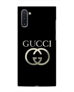 Чехол для Samsung Galaxy Note 10 с картинкой «Gucci — золото на черном»