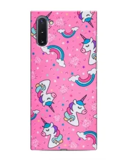 Чехол для Samsung Galaxy Note 10 с картинкой «Unicorn паттерн розовый»