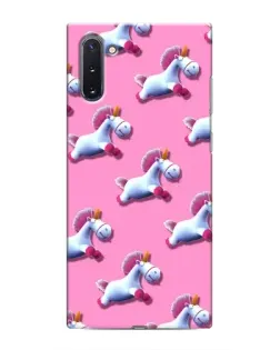 Чехол для Samsung Galaxy Note 10 с картинкой «Единороги на розовом»