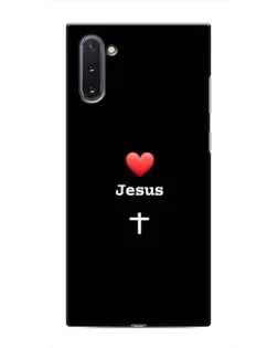 Чехол для Samsung Galaxy Note 10 с картинкой «Сердце - Jesus»