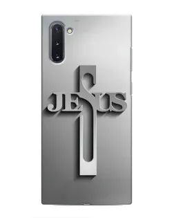 Чехол для Samsung Galaxy Note 10 с картинкой «Металлический крест Jesus»