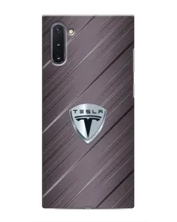 Чехол для Samsung Galaxy Note 10 с картинкой «Металлическая текстура Tesla» Чехол для Samsung Galaxy Note 10 с картинкой «Металлическая текстура Tesla»