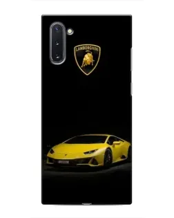 Чехол для Samsung Galaxy Note 10 с картинкой «Lamborghini желтый акцент»